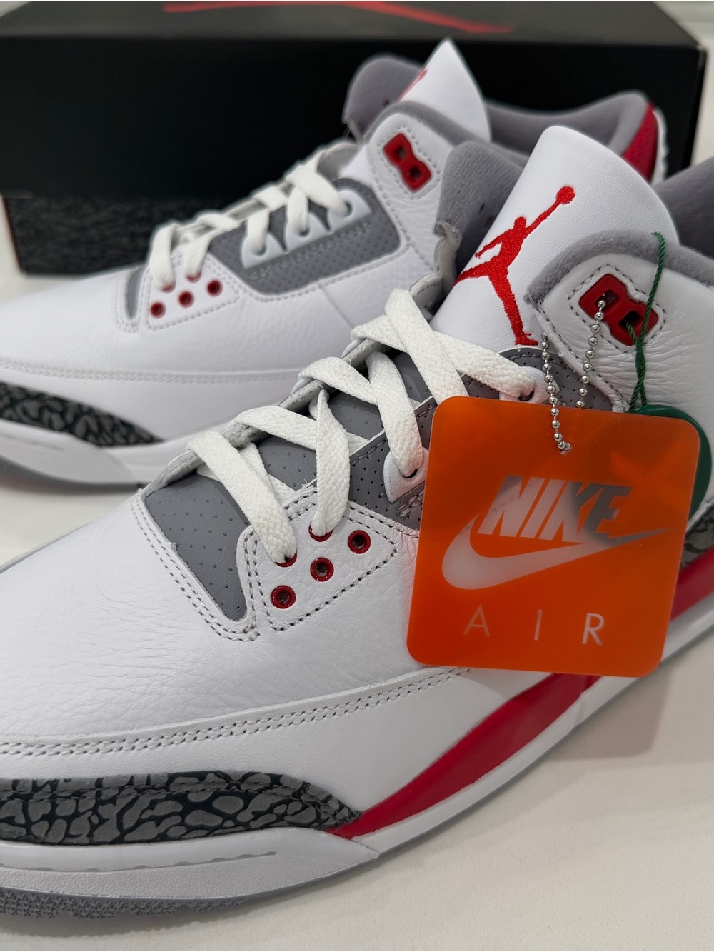 Jordan White / Gray / Red Retro Athletic Sneakers